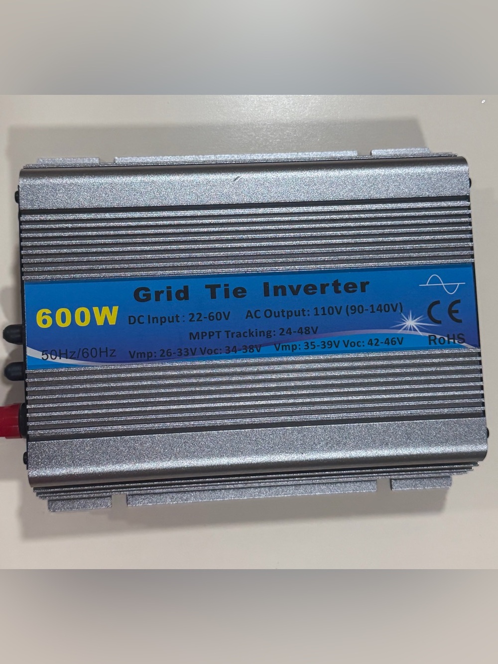 600W Grid Tie Inv600W Grid Tie Inverter 50Hz/60Hz DC Input 22-60V AC Output 110V